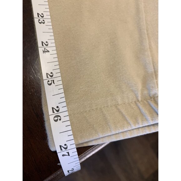 Devon Aire Beige Cotton Pull-On Equestrian Riding Breeches W/ Leather Knee Patch - Picture 7 of 8